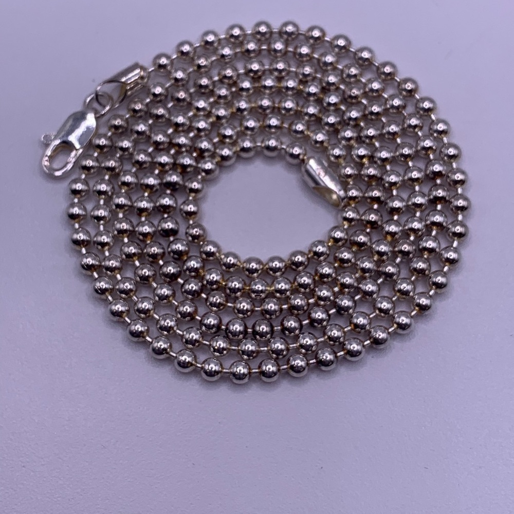 Silpada VERY RARE VHTF Sterling 3MM Bead Ball Necklace - 30” long -Made in Italy